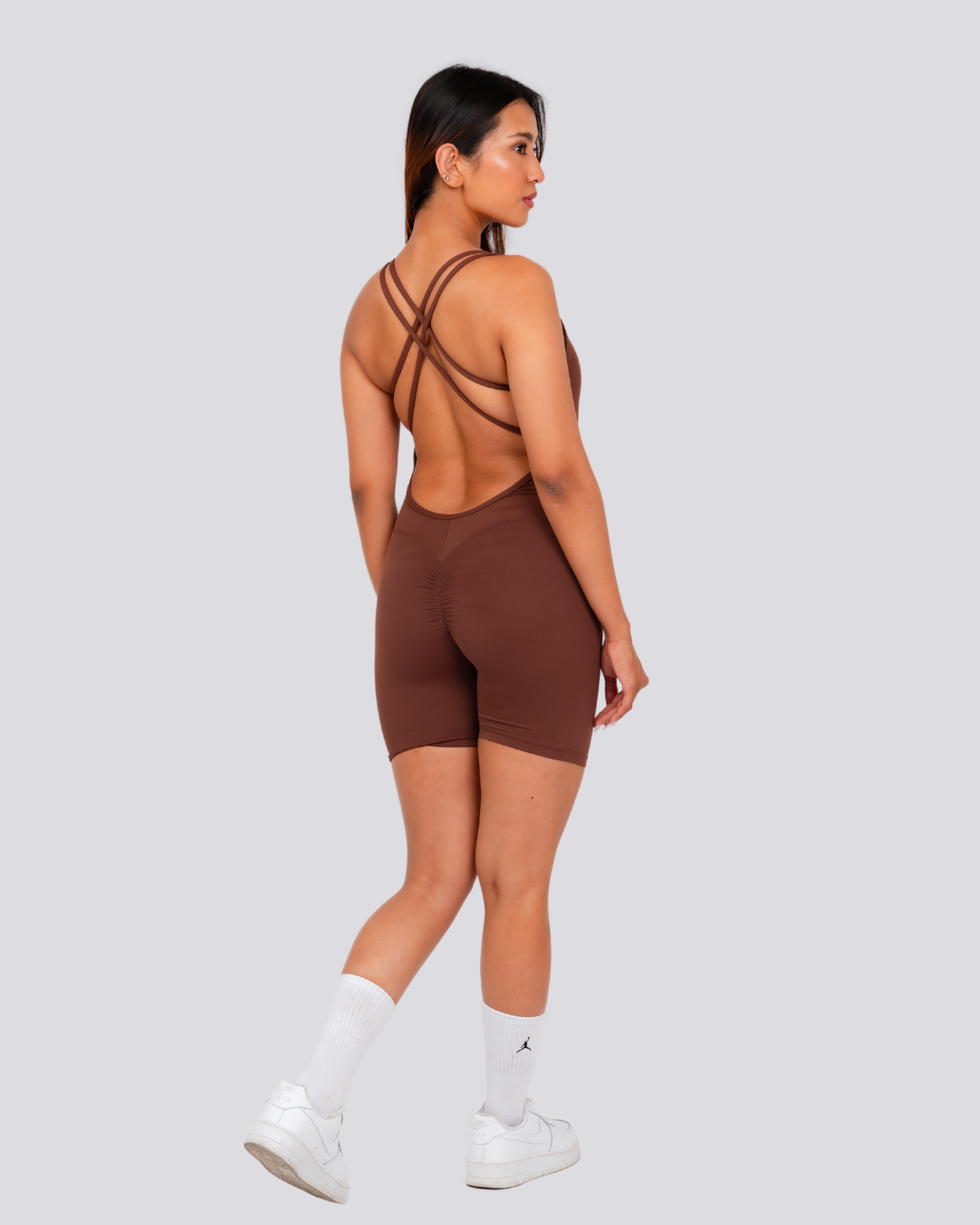 Poise Jumpsuit Half Brown