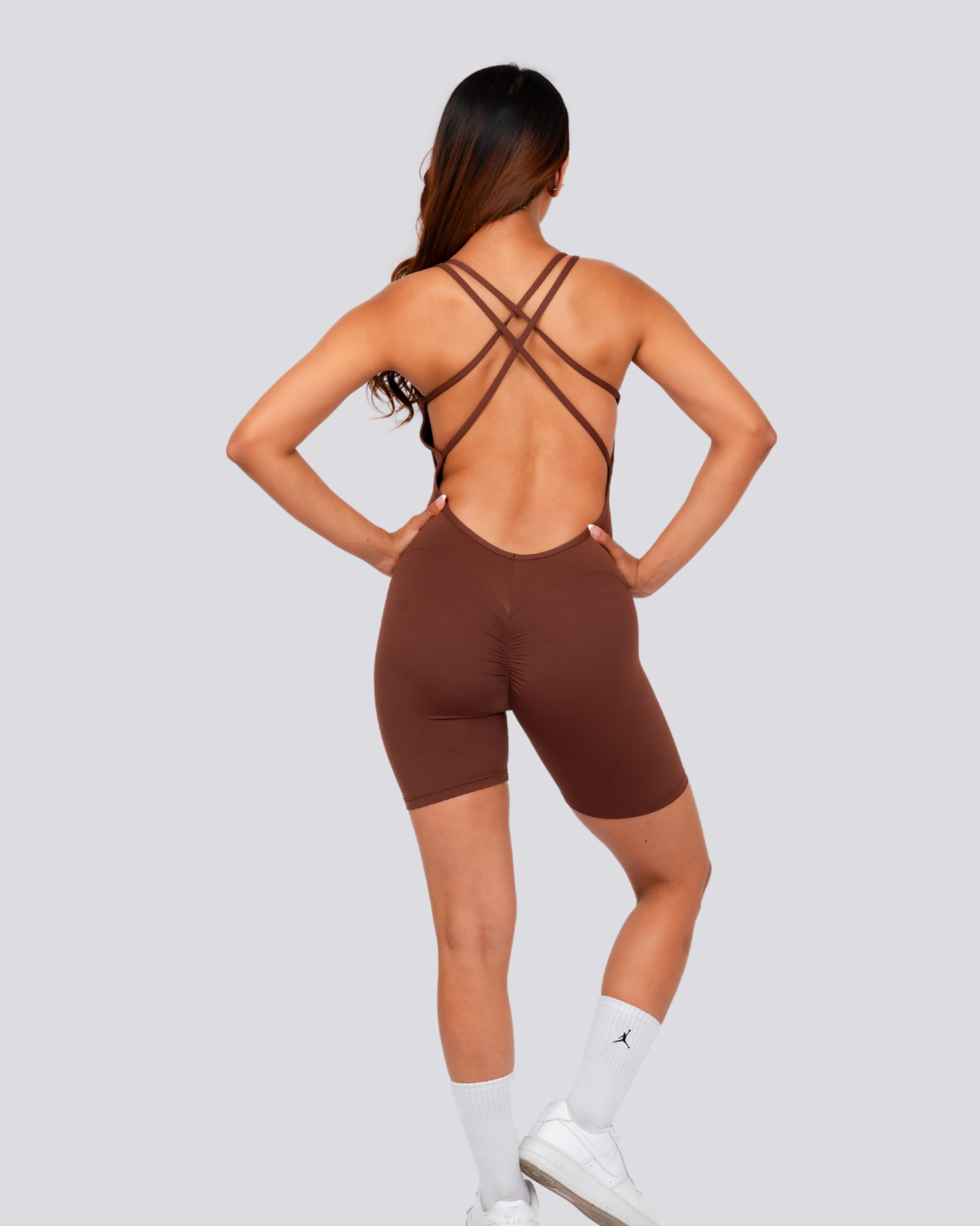 Poise Jumpsuit Half Brown